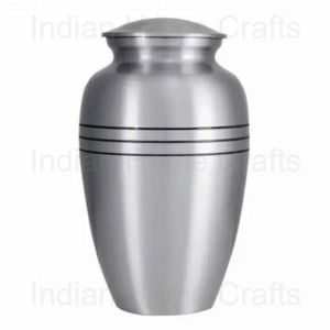 Customized Modern Silver Cast Iron Cremation Urn Metal Ashes Jar <b>Memorial</b> <b>Keepsake</b> Tabletop Vase Lid Portable for Home - Product Image 3