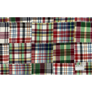 Plaid Patchwork Organic Eco-Friendly Lightweight Woven <b>Flannel</b> Fabric 120GSM Shrink-Resistant RPW-3701 Home Textile Use - Product Image 1