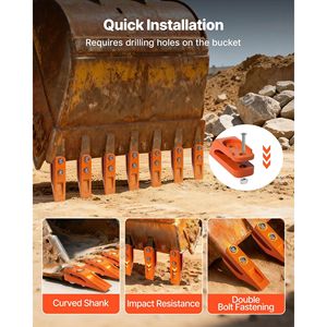 Set di 7 Perni per Denti Benna Escavatore, Resistenti, con Bullone da 7.34, per Scavo, Codice 684447, per Bordi Benna da 5/8 Pollici - Product Image 3