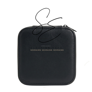 Mini Travel Jewelry Box for Women with Hair On Heart Tooled Leather Design Portable Zipper Jewelry Organizer Case with <b>Mirror</b> - Product Image 4
