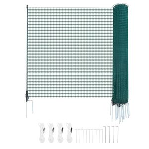 Garden Safety Fence Netting 3.9 X 49.2 FT <b>Plastic</b> <b>Mesh</b> with Double Spike Stakes and Guy R Posts - Product Image 1