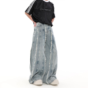 Pantalon crayon vintage de haute qualité pour homme, taille mi-haute, coupe droite, effet vieilli, grandes tailles, blanc, couleurs claires et foncées - Product Image 3