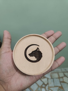 Premium Wooden <b>Candle</b> Holder <b>Tray</b> Black Round Design Decorative Jar Stand for Home Table Decoration - Product Image 1