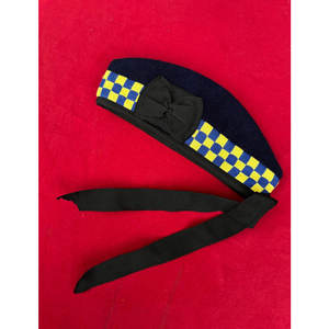 Casquette écossaise bleue et jaune à motifs, style Glengarry, pour bagpipeur, 100% laine bleu marine, chapeau de kilt celtique pour bagpipeur - Product Image 2