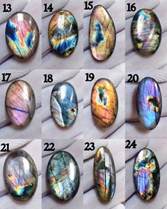 Vente en gros de pierres précieuses en vrac de labradorite naturelle de haute qualité, personnalisables, à effet multicolore changeant, cabochon ovale et poire pour la fabrication de bijoux - Product Image 4