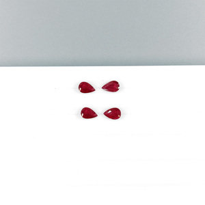 Rubis naturels du Mozambique non traités, formes poire calibrées 6x4mm, pierres précieuses de rubis naturelles facettées en vrac pour la fabrication de bijoux, prêtes à l'emploi - Product Image 1