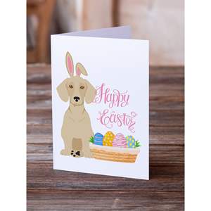 Whimsical Cream Dachshund <b>Easter</b> Greeting <b>Cards</b> <b>Pack</b> of 8 Blank Note <b>Cards</b> with Envelopes A7 Size 5x7 - Product Image 2