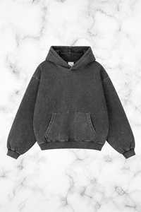 Sweat à capuche oversize personnalisé délavé à l'acide, 400 g/m² de qualité supérieure, en jersey tricoté 100 % coton, couleur unie, pour l'hiver - Product Image 2