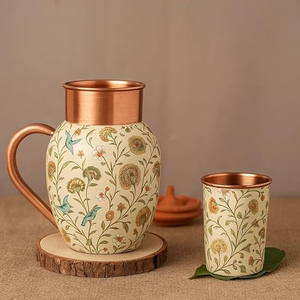 Pichet à eau en cuivre pur de haute qualité, élégant, fait main, pour la conservation des liquides, vaisselle de restaurant et d'hôtel, collection de luxe - Product Image 2