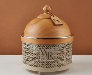 Casserole en acier inoxydable haut de gamme avec couvercle en forme de dôme et poignée en bois, plat de service élégant pour buffet, matériel de service pour l'hôtellerie et la restauration - Product Image 5