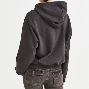 Nouveau sweat à capuche zippé en molleton 100 % coton bleu pour femme, personnalisable avec logo, collection 2026 - Product Image 2