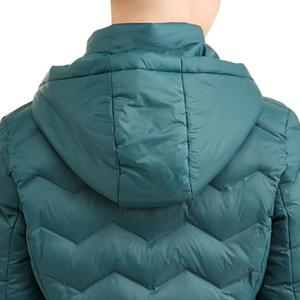 Women's <b>Quilted</b> Jacket Hooded Full Sleeve Winter Polyester <b>Wadding</b> Zipper Closure Solid Color Regular Length - Product Image 3