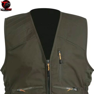 Gilet utilitaire vert foncé pour homme, col en V, fermeture éclair intégrale, poches multiples à rabat, pour la chasse, la pêche, les voyages, respirant et léger - Product Image 4