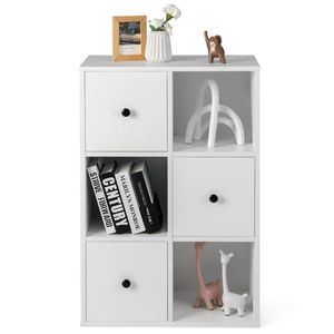 Libreria a 3 Ripiani per Soggiorno con Dispositivo Anti-Ribaltamento, Eleganti Mobili Contenitori - Product Image 4