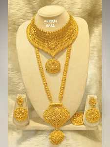 AWAIS HOUSE Women's Engagement Party Wedding Anniversary Gift Set 6 Gram Gold Plated Brass Hiphop <b>Infinity</b> Claw Setting Diamond - Product Image 3