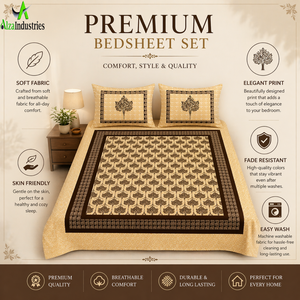 Premium Pure Cotton <b>King</b> <b>Size</b> Bedsheet <b>Set</b> | 3 Piece Digital Panel Print <b>Bed</b> <b>Sheet</b> with Pillow Covers Soft Luxury Bedding Decor - Product Image 4