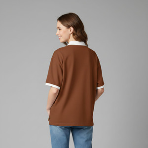 New Arrival 100% Cotton Casual Solid Pattern Summer Appliques Breathable Fashionable Classic Fit Women's Golf for <b>Shirt</b> - Product Image 6
