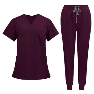 Wholesale Medical <b>Scrubs</b> 75 Polyester 19 Viscose 6 Spandex Healthcare Uniforms Hospital Workwear Custom Logo - Product Image 2