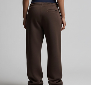 Pantalon de survêtement en molleton marron pour homme, taille élastique avec cordon de serrage, décontracté, avec poches, logo sur la jambe droite, idéal pour l'automne - Product Image 2