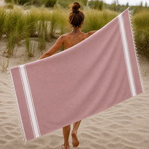 Serviette Fouta en coton de haute qualité avec motif rayé, serviette Hammam à prix abordable, provenant d'un fabricant indien. - Product Image 5