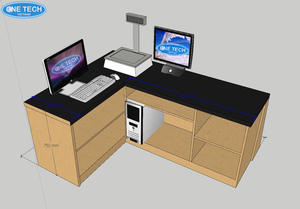 Stone-top <b>checkout</b> <b>counter</b> / Artificial stone-top cashier desk Vietnam One Tech Free Combination Customization - Product Image 5