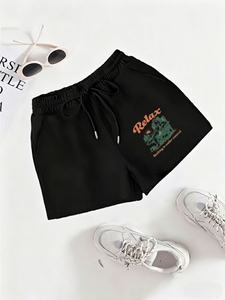 Shorts utilitaires noirs pour hommes, taille élastique, taille mi-haute, short cargo avec poches sécurisées pour les sports décontractés et le quotidien - Product Image 1