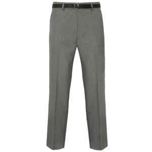 Pantalon de travail formel pour homme, tissu imperméable, coupe droite, noir, avec poches latérales. - Product Image 1