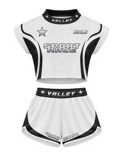 2026 Women's 2-Piece Street Sportswear <b>Set</b> Short Sleeve T-Shirt and Knee-Length Shorts Breathable Non-Pilling - Product Image 3