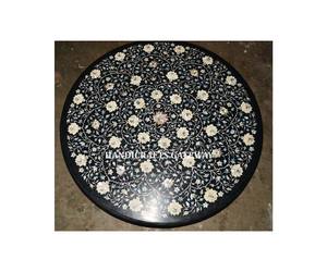Handmade Modern Stylish Inlay Black Marble Dining <b>Table</b> Top Center <b>Work</b> Flower Design <b>Table</b> <b>For</b> <b>Home</b> And Hotel Decoration - Product Image 2