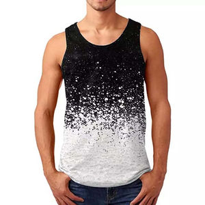 Camiseta sin mangas para hombre, estilo casual, de alta calidad, 100% algodón y poliéster, ideal para gimnasio y fitness, gran venta de verano. - Product Image 1