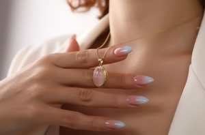 Collar con Colgante Ovalado de Cuarzo Rosa, Plata de Ley 925, Chapado en Oro de 14K, Piedra Preciosa Natural, Regalo para Niñas y Damas de Honor, Joyería Étnica - Product Image 2