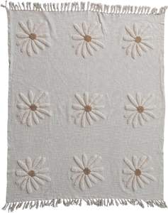 Manta de algodón de diseño bohemio al por mayor, manta decorativa blanca ecológica hecha a mano para sala de estar India - Product Image 5