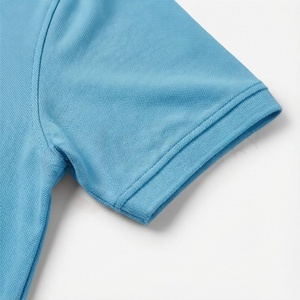 Polo à manches courtes bleu clair pour homme, 100% coton, tissu Oxford respirant, coupe décontractée, design uni, tissé - Product Image 6