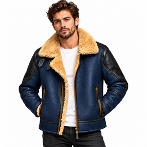Blouson de moto pour homme en similicuir au design vintage – Fournisseur en gros - Product Image 1