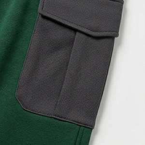 Pantalon de survêtement en coton vert pour homme avec poches cargo, taille élastique et cordon de serrage, style décontracté, idéal pour l'automne - Product Image 5