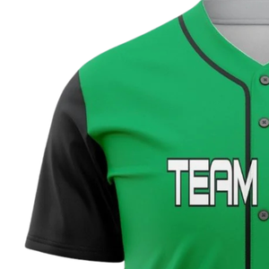 Camiseta Deportiva de Béisbol Personalizada para Hombre, Verde y Negra, con Botones, Transpirable, Uniforme de Equipo de Softbol, para Entrenamiento - Product Image 4