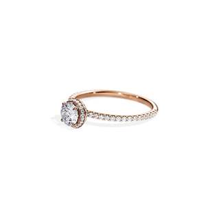 14k Gold plated Diamond Engagement Ring Round Brilliant Cut prong Setting floral Women's Band - Product Image 2