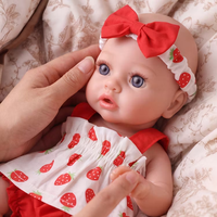 Poupée Bébé en Silicone Corps Entier Babeside Dolly 12 Pouces, Fille, Fonction Boire et Mouiller, Tenue Fraise Réaliste