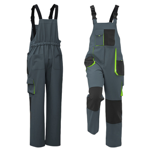 Overol de Trabajo Gris para Hombre con Detalles Verdes, Transpirable, Certificado CE, Resistente a la Abrasión, Uniforme de Algodón - Product Image 5
