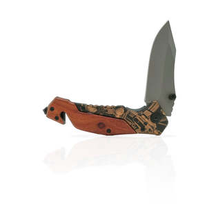 Navaja Plegable con Hoja y Mango de Acero Inoxidable, Calidad de Caza, Funda de Cuero Personalizada - Product Image 2