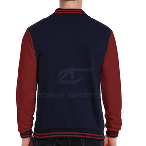 Men Letterman Jacket Winter Front Classic Fashion Athletic Style Warm Casual Long Sleeve <b>Covered</b> <b>Button</b> Eco-Friendly Breathable - Product Image 2