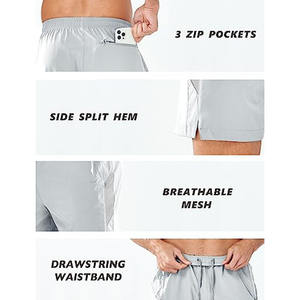 Pantalones cortos deportivos de alta calidad para hombre, para correr, entrenar, gimnasio, con logo personalizado, de secado rápido, para fitness. - Product Image 3