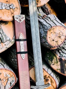 Épée viking en acier damas forgé à la main, épée médiévale nordique, lame en acier damas inspirée des Vikings pour collectionneurs - Product Image 2