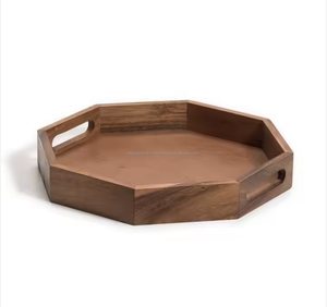 Elegante bandeja de servicio de madera hecha a mano, la bandeja decorativa más simple, ecológica y sostenible hecha por Tayyab Handicraft - Product Image 6