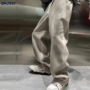 Heavyweight Oversized Custom Acid Wash Sweatpants Baggy 450 Gsm Plain Customized Wide Leg <b>Men</b> <b>Flared</b> Mid Waist Pants - Product Image 4