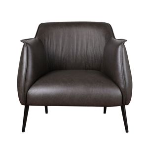 Poltrona di Lusso in Ecopelle Marrone Premium con Gambe in Metallo Nero, Elegante Arredo per Soggiorno - Product Image 2