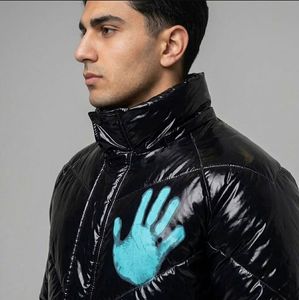Custom Thermochromic Ink Print Streetwear Crop Vintage Heavyweight Winter Hooded Windproof Color Change Down <b>Puffer</b> <b>Jacket</b> Coat - Product Image 5