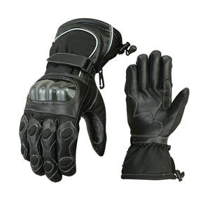 Outdoor Cycling Racing Motorbike Gloves Long Protection Road Perforated <b>Leather</b> Polyurethane Coated Full Finger Unisex - Product Image 2