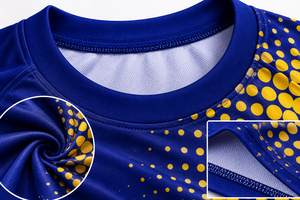 Camiseta Deportiva Azul Marino para Hombre con Estampado de Puntos Dorados, de Secado Rápido, Transpirable, de Poliéster, para Entrenamiento Atlético - Product Image 4