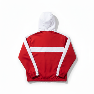 Custom Wholesale Men's Red <b>White</b> Hooded Windbreaker <b>Jacket</b> <b>Waterproof</b> Lightweight Outdoor Sportswear Track Suit <b>Jacket</b> 2024 New - Product Image 3